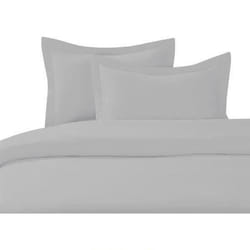 Housse de couette - HOMEROKK - 240x260cm - 100% Coton - 2 Taies 65x65 - Gris Clair