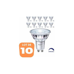 Braytron - Lot de 10 ampoules led GU10 5.5W (Eq. 50W) 4000K 38° Dimmable