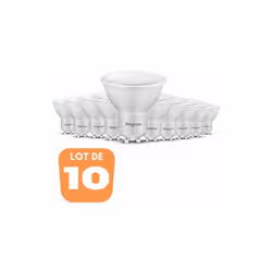 Le lot de 10 ampoules LED GU10 5W (Eq. 32W) 6500K 110° offre un éclairage performant et des économies d'énergie de plus de 80 ...