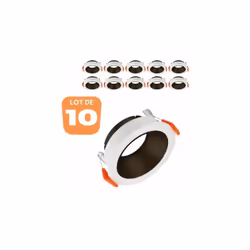 Ce lot de 10 supports de spots Beta R1 rond blanc/noir MR16 GU10/GU5.3 se complète avec des ampoules MR16 GU5.3/GU10 et les d ...