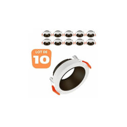 Braytron - Lot de 10 supports de spots Beta R1 rond blanc/noir MR16 GU10/GU5.3