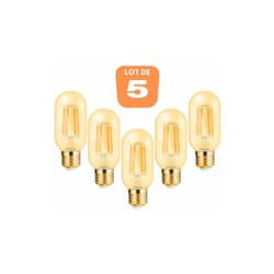 Lot de 5 ampoules led T45 filament 4W E27 2200K