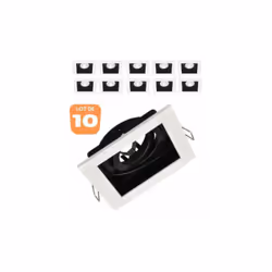 Le lot de 10 supports de spots Beta R4 carré blanc/noir MR16 GU10/GU5.3 se complète avec des ampoules MR16 GU5.3/GU10 et les  ...