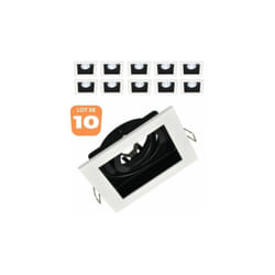 Braytron - Lot de 10 Supports de spots Beta R4 carré blanc/noir MR16 GU10/GU5.3