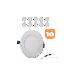 Vito - Lot de 10 spots led ronds extra plats 18W 3000K
