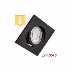 Le lot de 5 spots LED encastrables 3en1 carré noir 7W IP20 se distingue par ses spots munis d'interrupteurs de couleurs au do ...