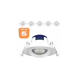 Braytron - Lot de 5 Spots led encastrables rond blanc 5W IP20 4000K