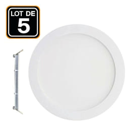 Europalamp - 5 Spot Encastrables led 12W Rond Extra-Plat Blanc Froid 6000K