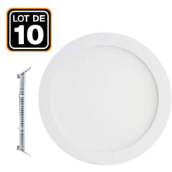 Europalamp - 10 Spot Encastrable led 12W Rond Extra-Plat Blanc Neutre 4500K