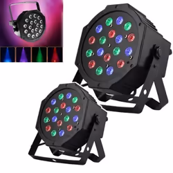 Pack 2 jeux de lumière projecteurs parled 18X Puissants idéal déco salle mariage anniversaire bar club disco pu PA DJ SONO MI ...