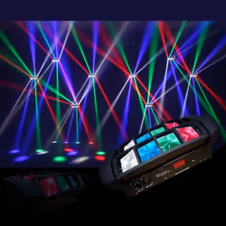 jeu de lumière puissant Mini-Spider 8x LED effet stroboscope DMX Grands balayages bar club disco soirée dansante dj sono mix