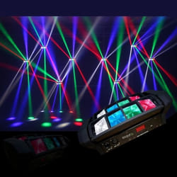 jeu de lumière puissant Mini-Spider 8x LED effet stroboscope DMX Grands balayages bar club disco soirée dansante dj sono mix