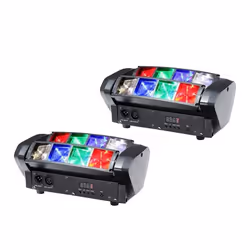 2 effets spider jeux de lumière led8-mini ibiza light puissants aux grands balayages - idéal soirée dansante grands espaces P ...