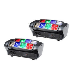 2 effets spider jeux de lumière led8-mini ibiza light puissants aux grands balayages - idéal soirée dansante grands espaces PA