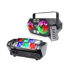 Pack de 2 jeux lumières puissants et impressionnants COMBI-FX2 + 1 LED8-MINI Led strobo laser Idéal soirée dansante grands espaces