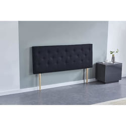 Tête de lit capitonnée - November - Deco 140 x 100 cm - Tissu Noir - Épaisseur Totale de 8 cm
