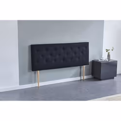 Tête de lit Deco 160 x 100 cm - capitonnée - Tissu Noir - Épaisseur Totale de 8 cm