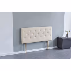 Tête de lit Deco 160 x 100 cm - capitonnée - Tissu Beige - Épaisseur Totale de 8 cm - SENSOREVE