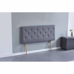 Tête de lit capitonnée Deco - November - 140 x 100 cm - Tissu Gris - Épaisseur Totale de 8 cm