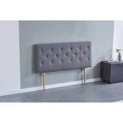 Tête de lit capitonnée Deco - November - 140 x 100 cm - Tissu Gris - Épaisseur Totale de 8 cm