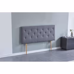 Tête de lit Deco 160 x 100 cm - capitonnée - Tissu Gris - Épaisseur Totale de 8 cm