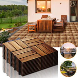 Hobbytech - Dalle de Terrasse Clipsable en Bois Haute Qualité Resistant Aux Forte et Basses Températures 31 x 31 cm Revêtement Extérieur Pour Jardin
