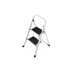 Escabeau en Acier De 2 Marches Tabouret Marche Pied Pliant L46 x l71 x H104 cm Echelle avec Pieds Anti Dérapant Max 150Kg (2 marches)