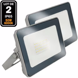 Lot de 2 Projecteurs LED 50W ProLine 6500K Haute Luminosité Avec ce Projecteur LED 50W Blanc Froid , équipé d’une CHIP (puce) ...