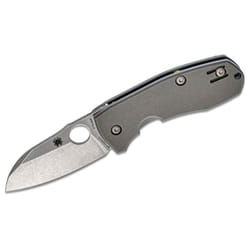 Spyderco - Couteau de poche STE-C158TIP2 Marcin Slysz Techno 2 avec lame lisse de 6,4 cm en acier cts xhp stonewashed et manche en titane gris.