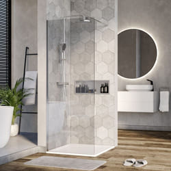 Bernstein - Paroi de douche italienne verre trempé 8mm Cabine de douche Vitre de douche Barre de stabilisation - Largeur sélectionnable - EX101 800mm