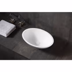Vasque à poser TW2106 en fonte minérale - Ovale Le nouveau lavabo TW2106 est fabriqué en fonte minérale de haute qualité. La  ...