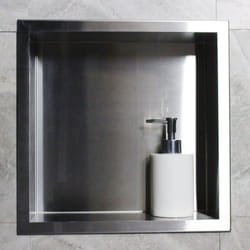Niche murale de douche, étagère encastrable douche acier inox - 30x30x10cm - BS303010Acier brossé - Bernstein