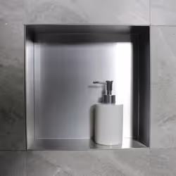 DESIGN : Cette Niche murale encastrable en acier inoxydable brossé permet de venir idéalement en remplacement d'une étagère b ...
