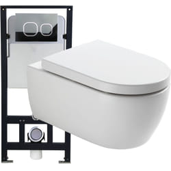 Wc suspendu offre spéciale pack économique 3: NT2039 - et bâti-support G3004A avec plaque de déclenchement Modèle verre noir - Bernstein