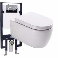 WC suspendu sans rebord de chasse d'eau - siège à fermeture douce et revêtement nanométrique NT2039 Le WC suspendu Bernstein  ...