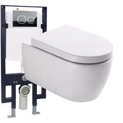 WC suspendu sans rebord de chasse d'eau - siège à fermeture douce et revêtement nanométrique NT2039 Le WC suspendu Bernstein  ...