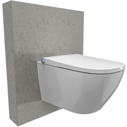 Toilettes Japonaises céramique wc japonais suspendu, wc lavant hygiénique - Blanc - 59,3x38,4x38cm - Commande wc, jets et température réglable,