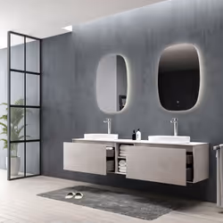 Description générale Le miroir lumineux LED INALCO est conçu pour les salles de bains avec ses coins arrondis. Grâce à son éc ...