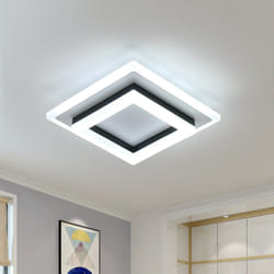 Plafonnier Led Carré 24W, Lampe de Plafond en Acrylique, Luminaire Plafonnier led Moderne pour Salon, Chambre, Cuisine, Couloir 6000K - Goeco