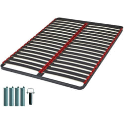 Sommier à lattes + pieds 120x190 Iota - 36 lattes bois - Fabrication française