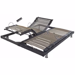 INFO LIT ELECTRIQUE 2X80X200 Composition : Sommiers + 4 pieds métal chromé hauteur 15 cm + 2 pieds centraux réglables en acie ...