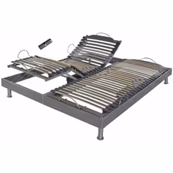 INFO LIT ELECTRIQUE 2X70X190 S62 Composition : Sommiers + 4 pieds métal chromé hauteur 15 cm + 2 pieds centraux réglables en  ...