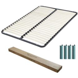 Ebac Literie - Sommier démontable + pieds 140x190 22 lattes - 44 lattes bois - Fabrication française