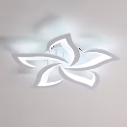 Plafonnier led 60W 4500LM Dia 60cm Blanc Froid 6000K Luminaire Moderne de Pétale pour Salon Cuisine Salle de Bain Chambre Salle à Manger(Blanc)