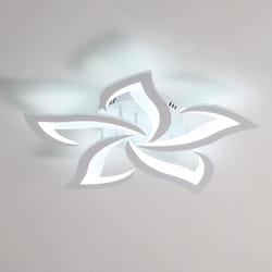 Plafonnier led 60W 4500LM Dia 60cm Blanc Froid 6000K Luminaire Moderne de Pétale pour Salon Cuisine Salle de Bain Chambre Salle à Manger(Blanc)