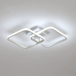 Plafonnier carré Moderne, LED lustres, Lampe de Plafond Acrylique 42W pour Cuisine Salle à Manger Salon Studio Bureau, 6500K Diamètre 59CM (Blanc)