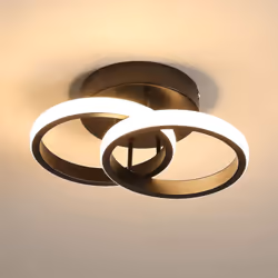 Description générale Cette élégante lampe à suspension attire l'attention avec son design moderne à deux anneaux. Elle est id ...