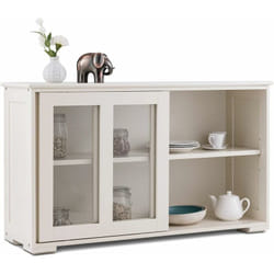 Costway - Buffet de Cuisine, Meuble Rangement avec 2 Etagères, Porte Coulissante, Design Simple et Contemporain, Idéal pour Cuisine Chambre Salon,