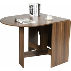 Costway - Table Extensible Salle à Manger pour 4-7 Personnes, Table Ronde Convertible avec 2 Rallonges Semi-ovales Charge Max 60KG, 163 x 80 x 75CM,