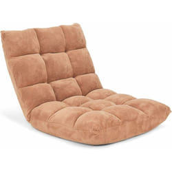 Costway - Canapé Paresseux Tatami Pliable Chaise de Plancher Coussin de Chaise de Lit Siège de Sol pour Maison, Bureau 105 x 57 x 15 cm Jaune